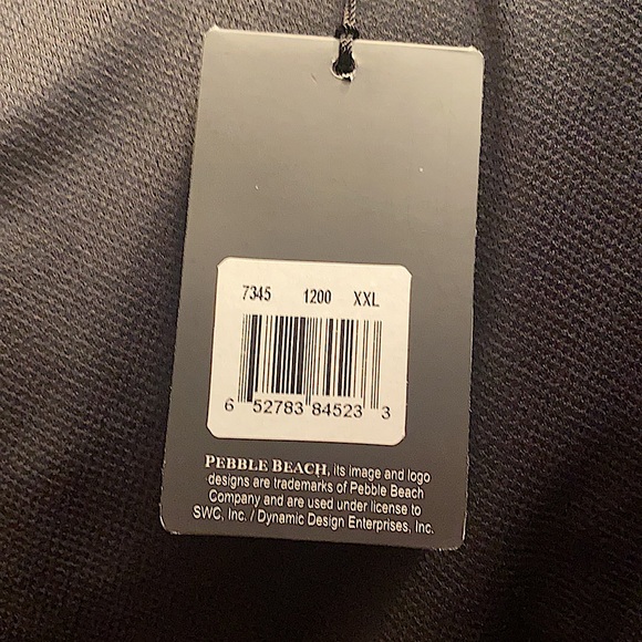 NWOT- Pebble Beach men’s black long-sleeved performance polo - Picture 6 of 6